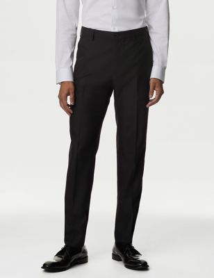M&S Mens Skinny Fit Trousers - 28REG - Black, Black,Grey