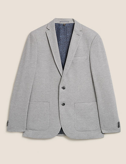 Slim Fit Textured Jacket with Stretch