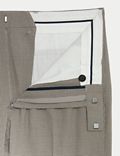 מכנסיים מבד נמתח עם חלק קדמי שטוח וטקסטורה