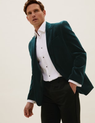 Green velvet hotsell blazer men