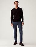 Regular Fit Checked Stretch Trousers
