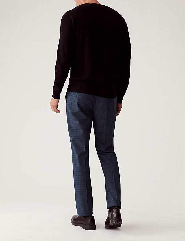 Regular Fit Checked Stretch Trousers