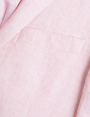 

Mens M&S Collection Linen Rich Textured Blazer - Pale Pink, Pale Pink