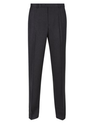 Winter Weight Flat Front Twill Trousers | M&S Collection | M&S