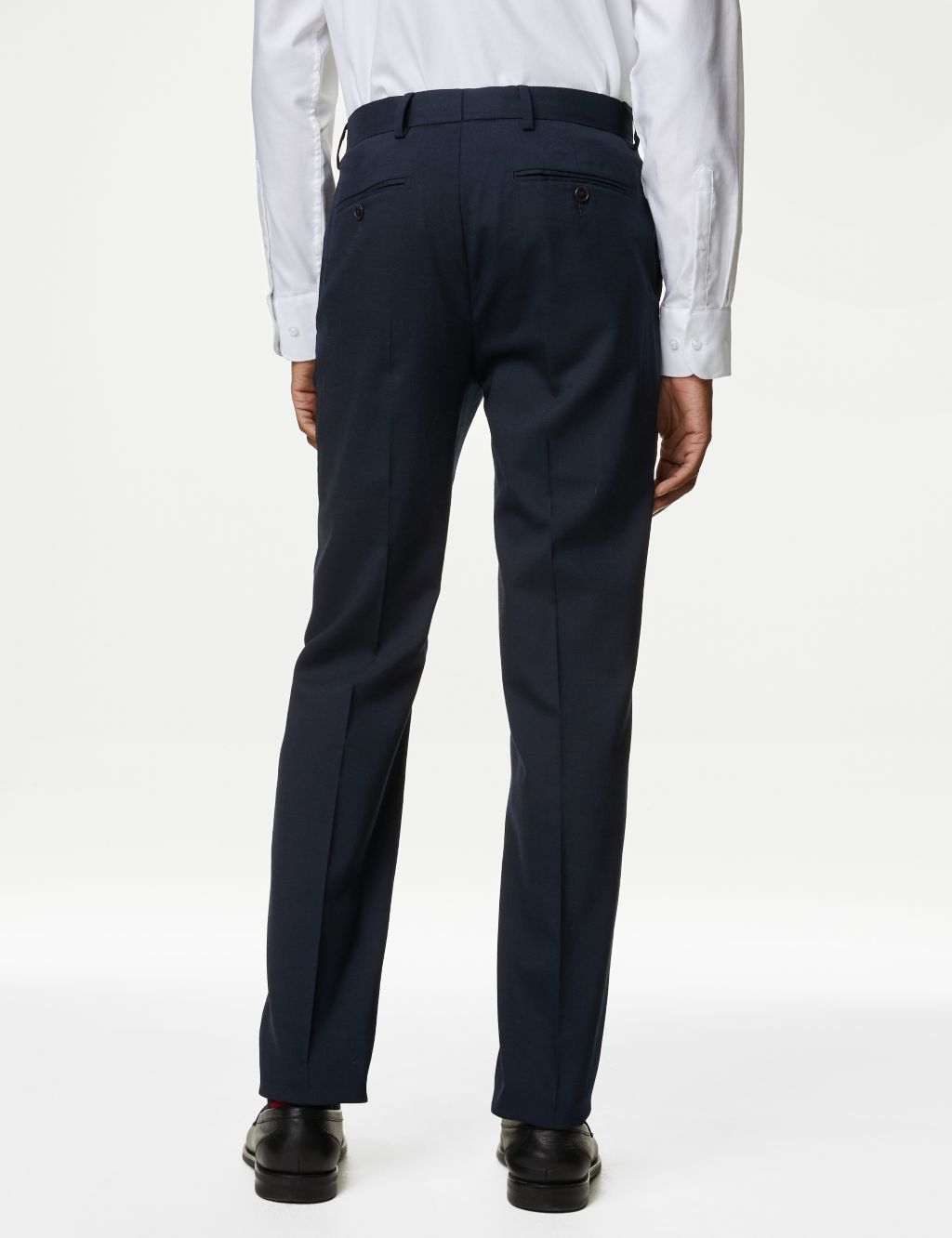 Wool Blend Flat Front Stretch Trousers image 5