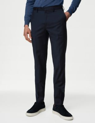 

Mens M&S Collection Wool Rich Stretch Trousers - Navy, Navy