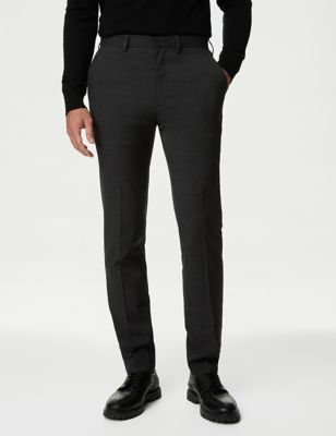

Mens M&S Collection Wool Rich Stretch Trousers - Charcoal, Charcoal