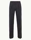 Regular Fit Wool Blend Stretch Trousers