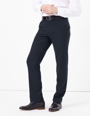  Pantalon coupe standard en laine mélangée extensible - Navy