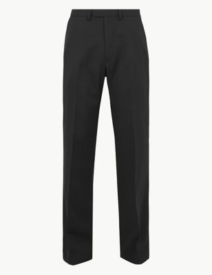  Pantalon coupe standard en laine mélangée extensible - Black