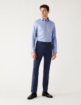 

Mens M&S Collection Slim Fit Wool Blend Trousers - Denim, Denim