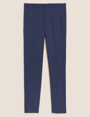 

Mens M&S Collection Slim Fit Wool Blend Trousers - Denim, Denim