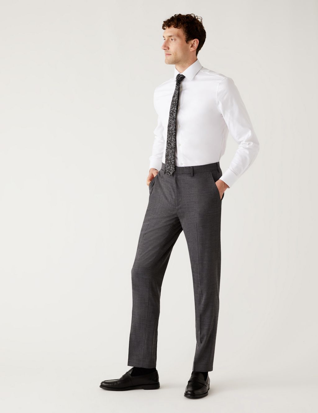 Slim Fit Wool Blend Trousers image 1