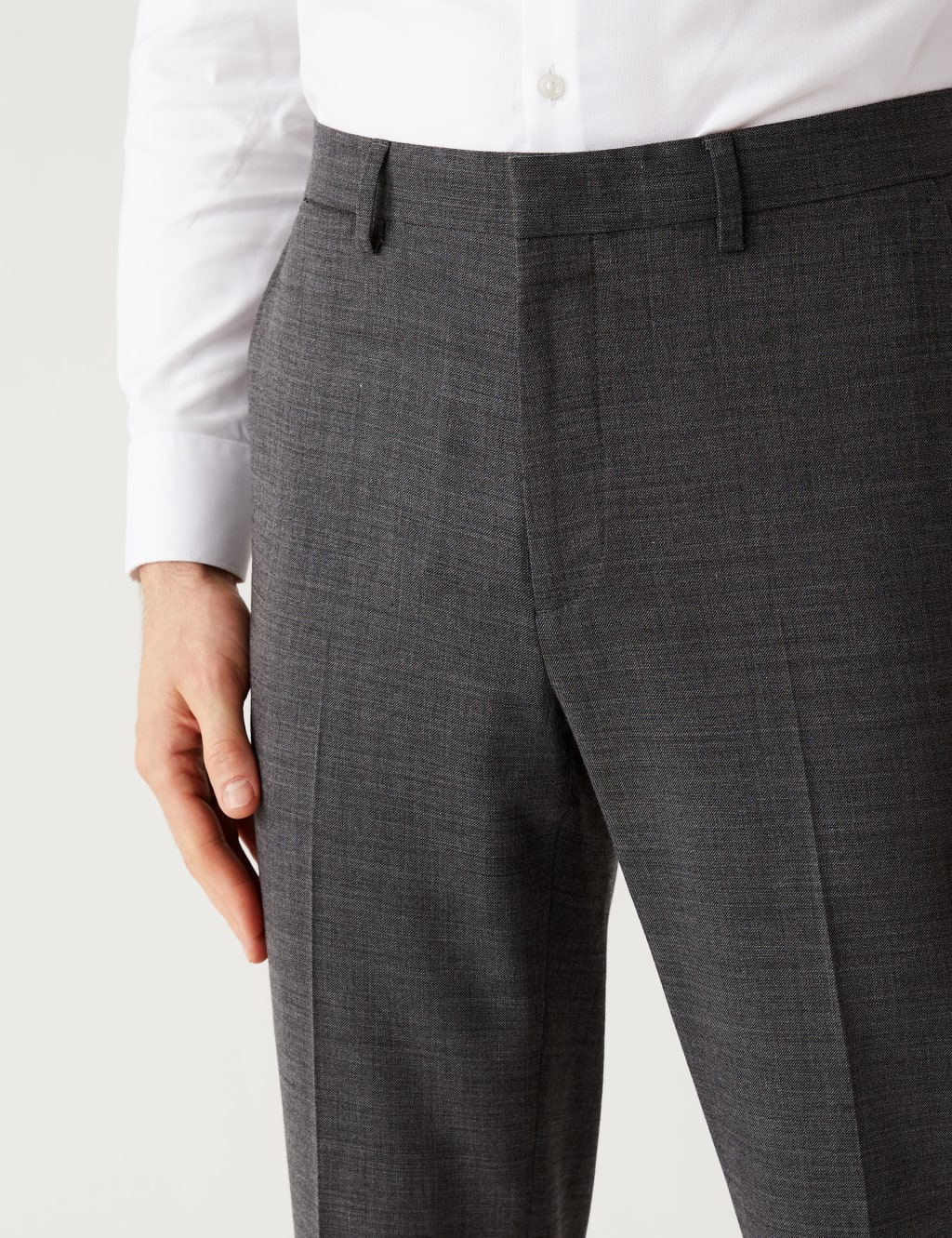 Slim Fit Wool Blend Trousers image 3