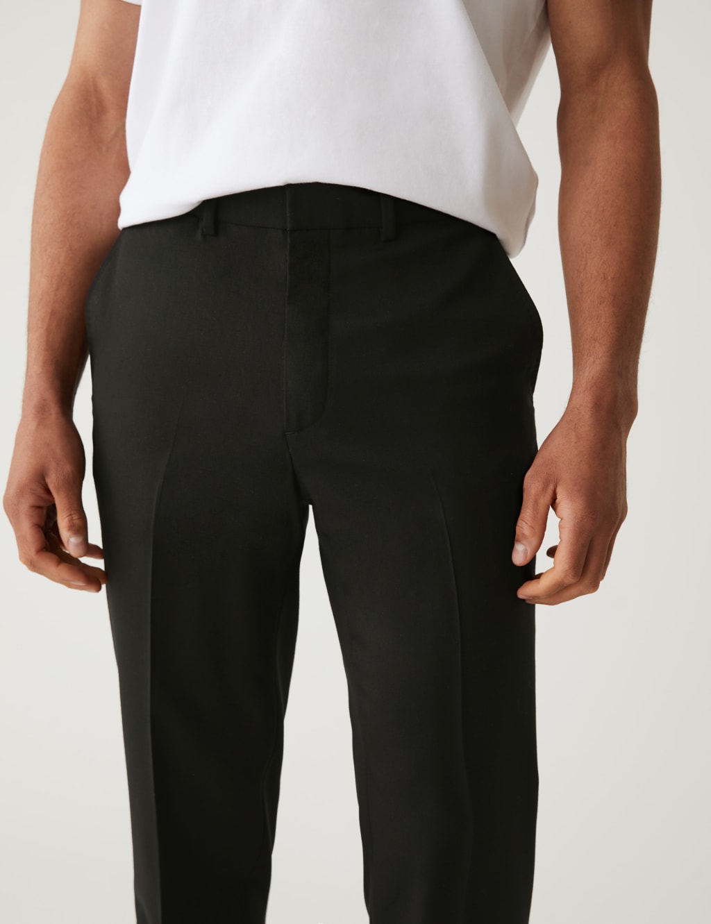 Slim Fit Wool Blend Trousers image 3