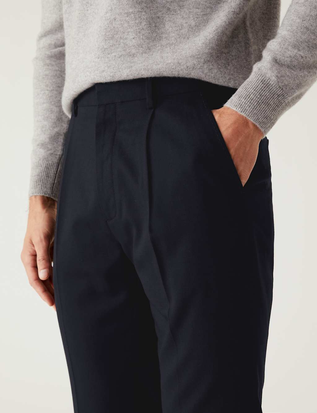Regular Fit Wool Blend Trousers image 3