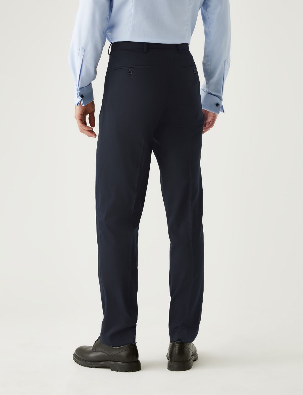 Regular Fit Wool Blend Flat Front Trousers image 4