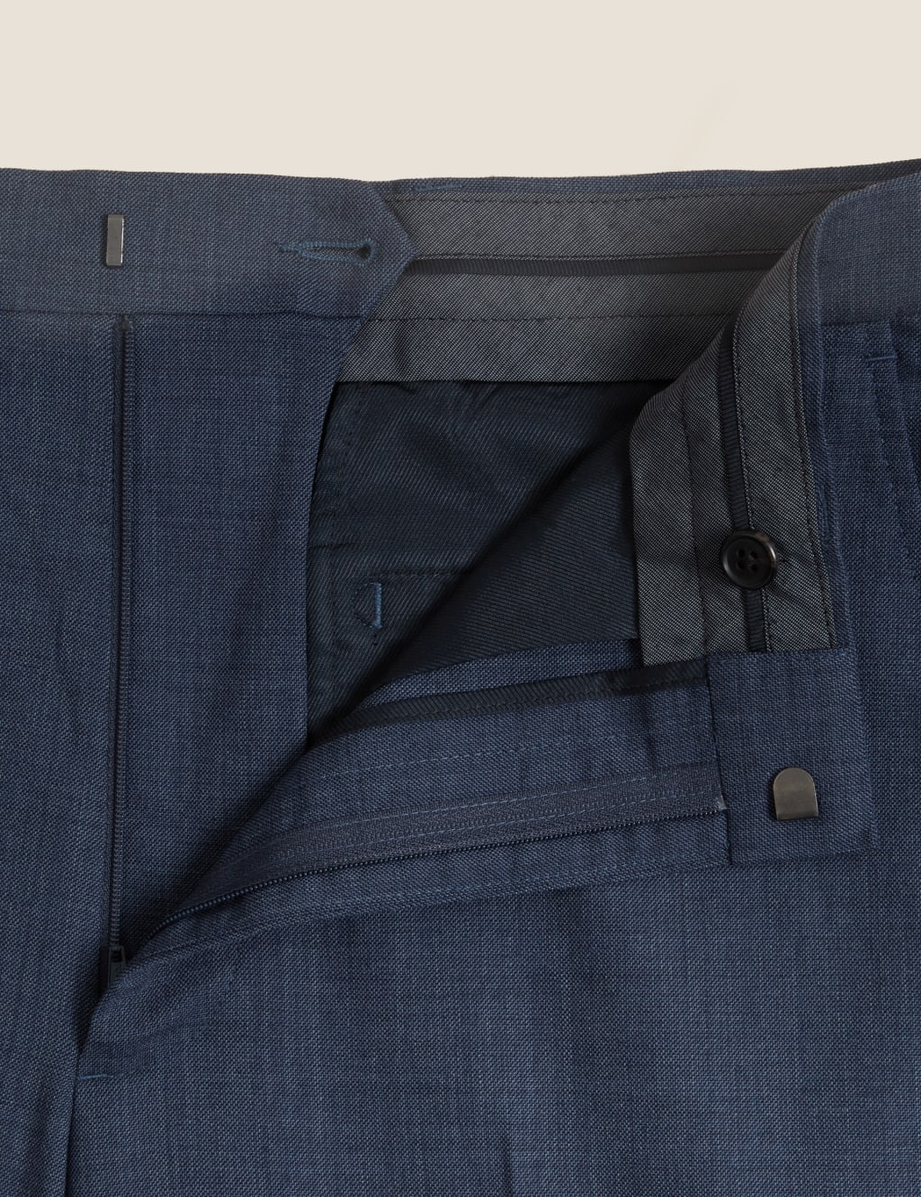 Regular Fit Wool Blend Flat Front Trousers image 5