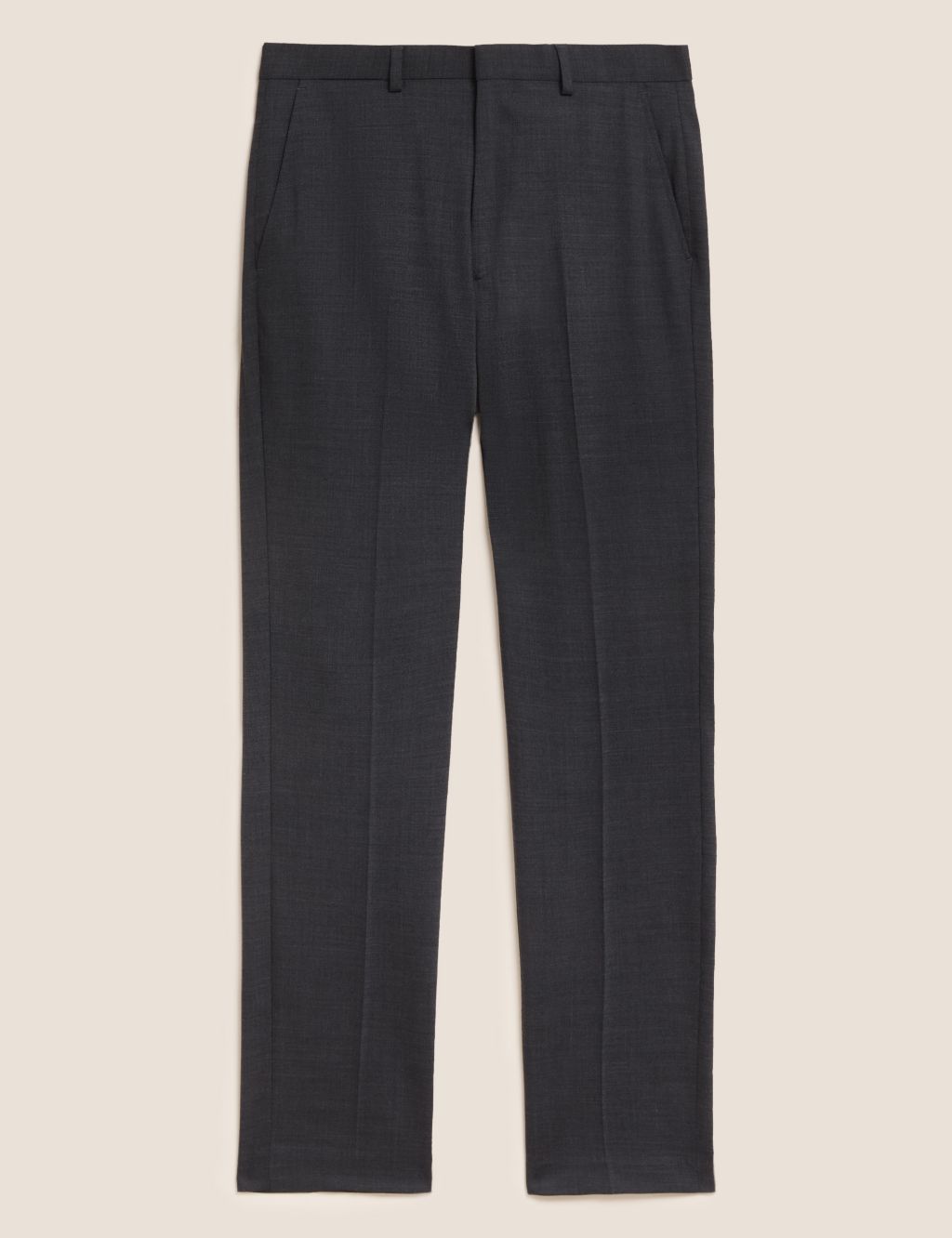 Regular Fit Wool Blend Flat Front Trousers image 6