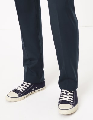 

Mens M&S Collection Hose in normaler Passform aus Wollgemisch mit einzelner Bundfalte - Navy, Navy