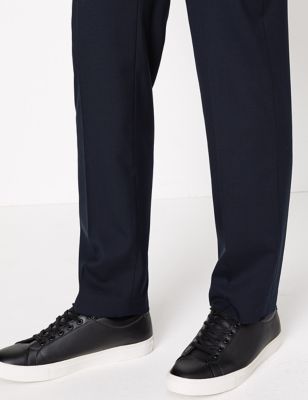 

Mens M&S Collection Wool Blend Regular Fit Trousers - Navy, Navy
