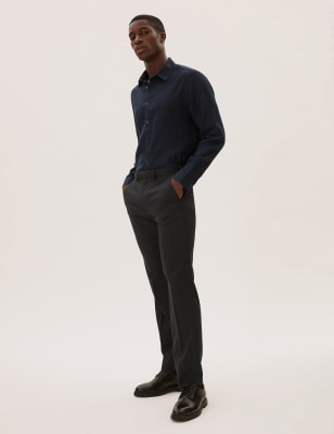 

Mens M&S Collection Big & Tall Regular Fit Trousers - Black, Black