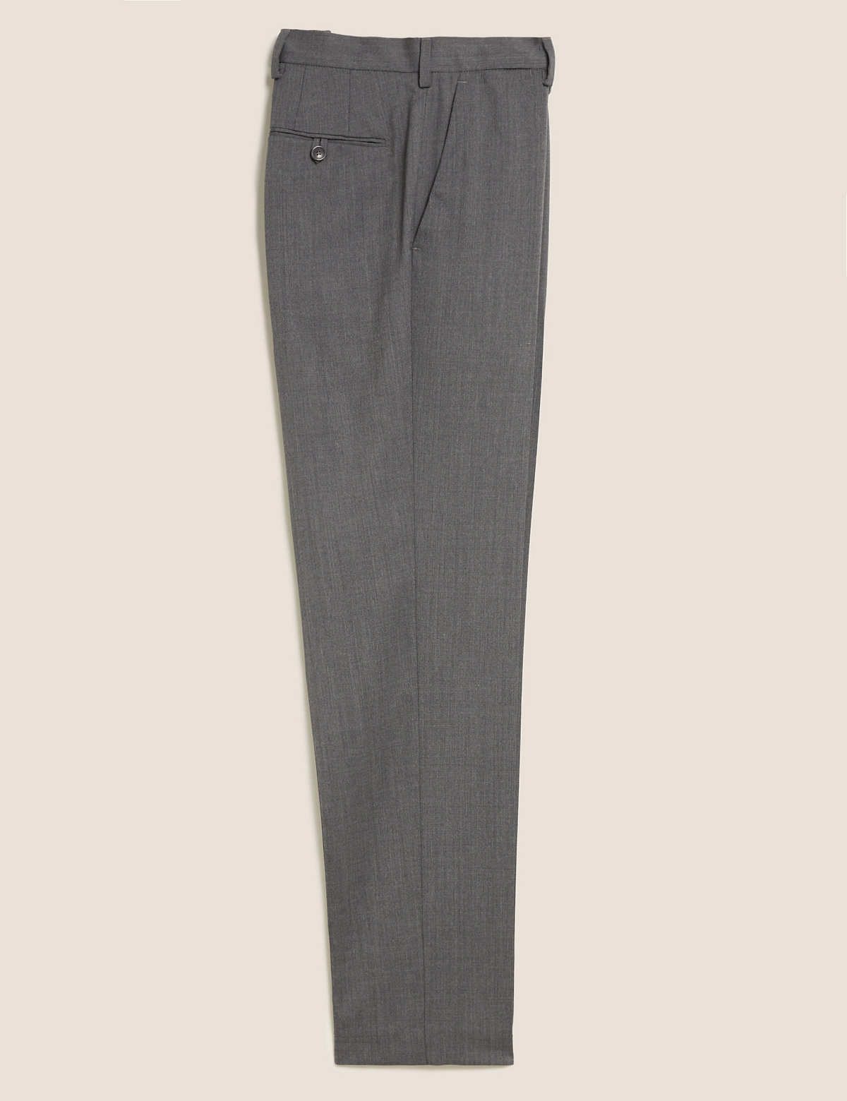 Regular Fit Wool Blend Flat Front Trousers