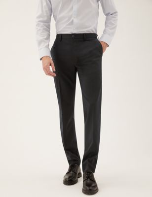 

Mens M&S Collection Slim Fit Wool Blend Trousers - Black, Black
