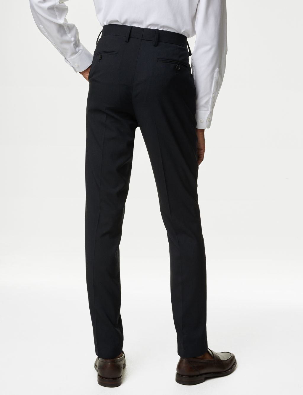Slim Fit Flat Front Stretch Trousers image 5