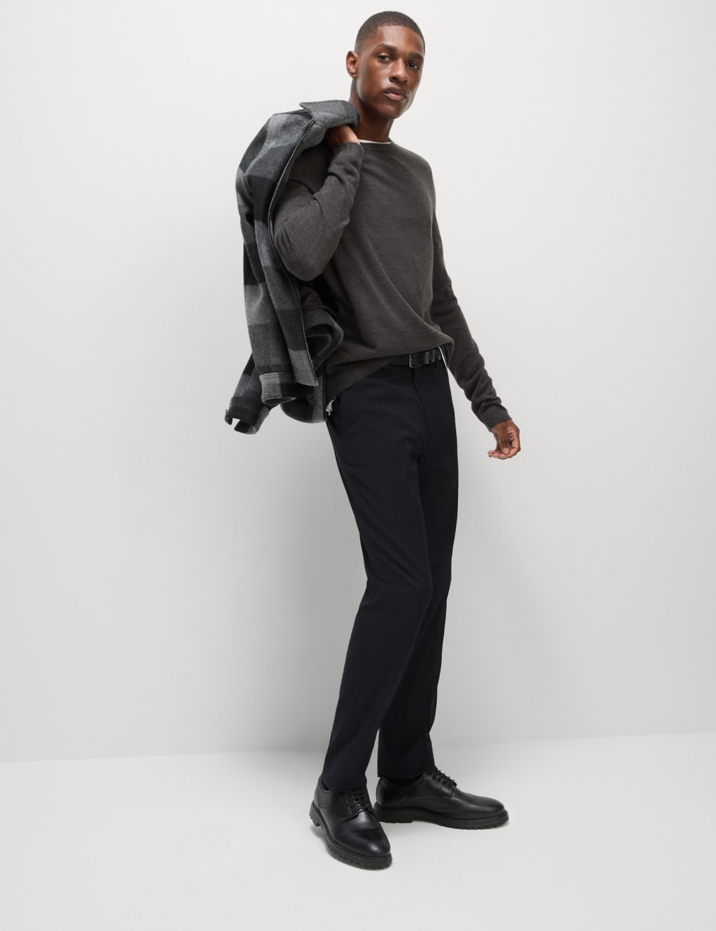 Slim Fit Flat Front Stretch Trousers image 1