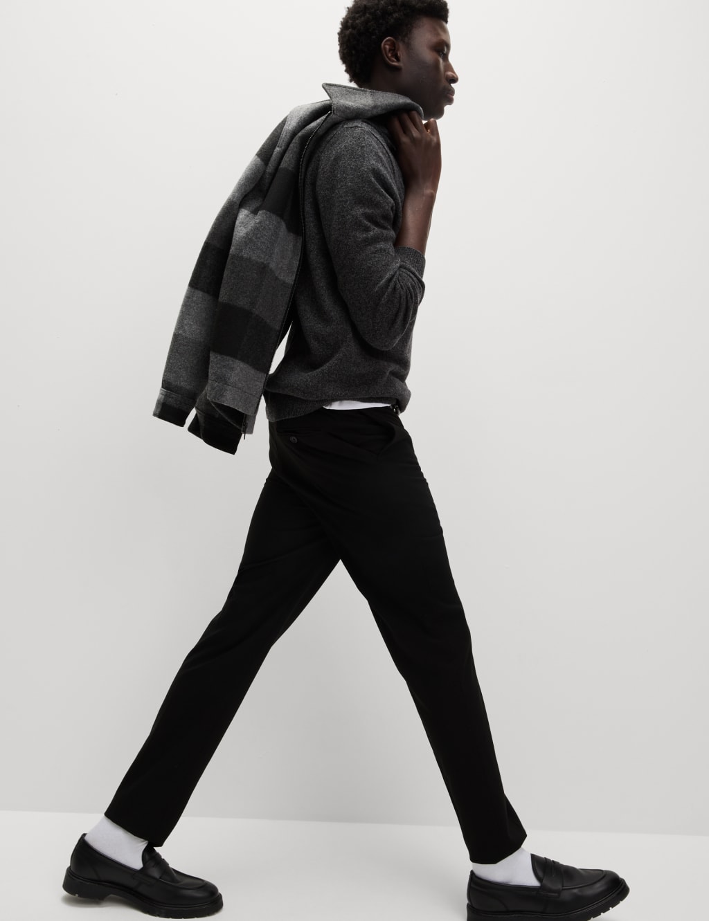 Slim Fit Flat Front Stretch Trousers image 1
