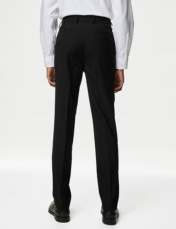 Slim Fit Flat Front Stretch Trousers - JE