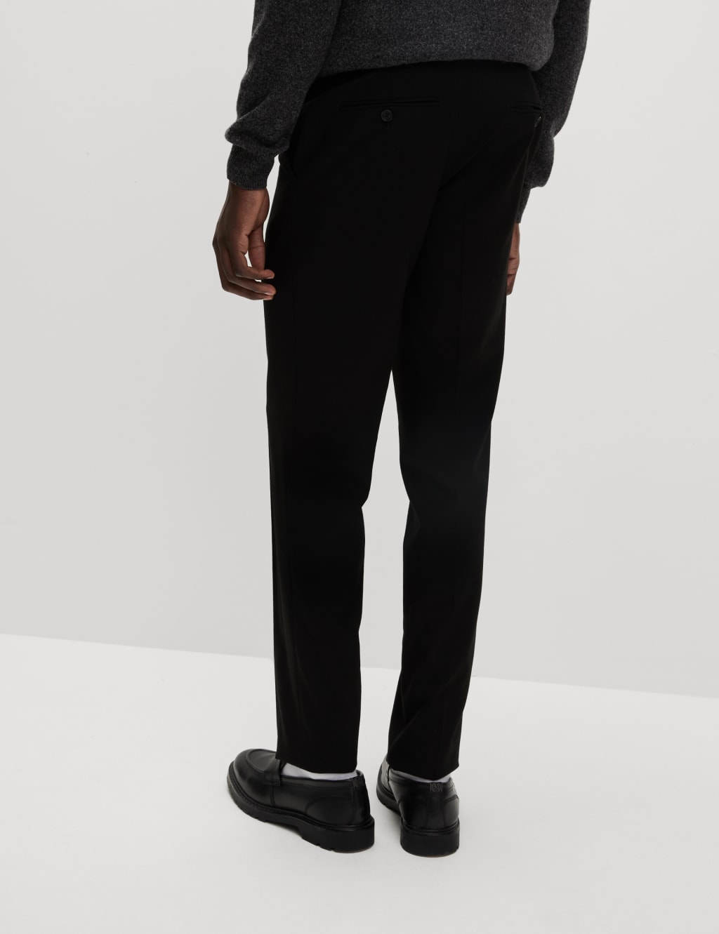 Slim Fit Flat Front Stretch Trousers image 4