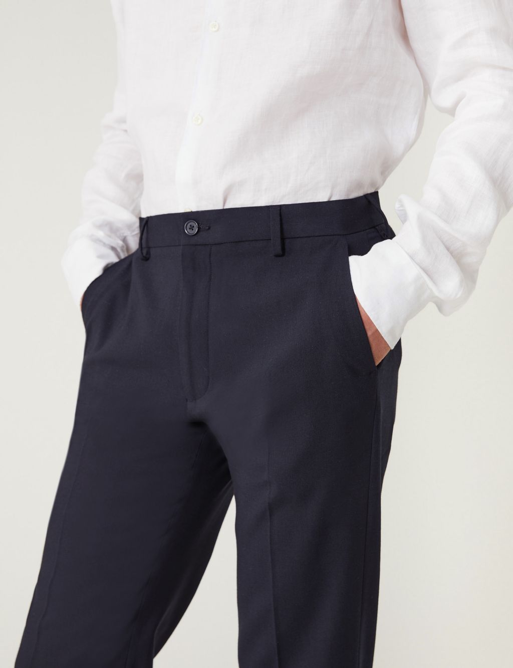 Tailored Fit Flat Front Stretch Trousers image 4