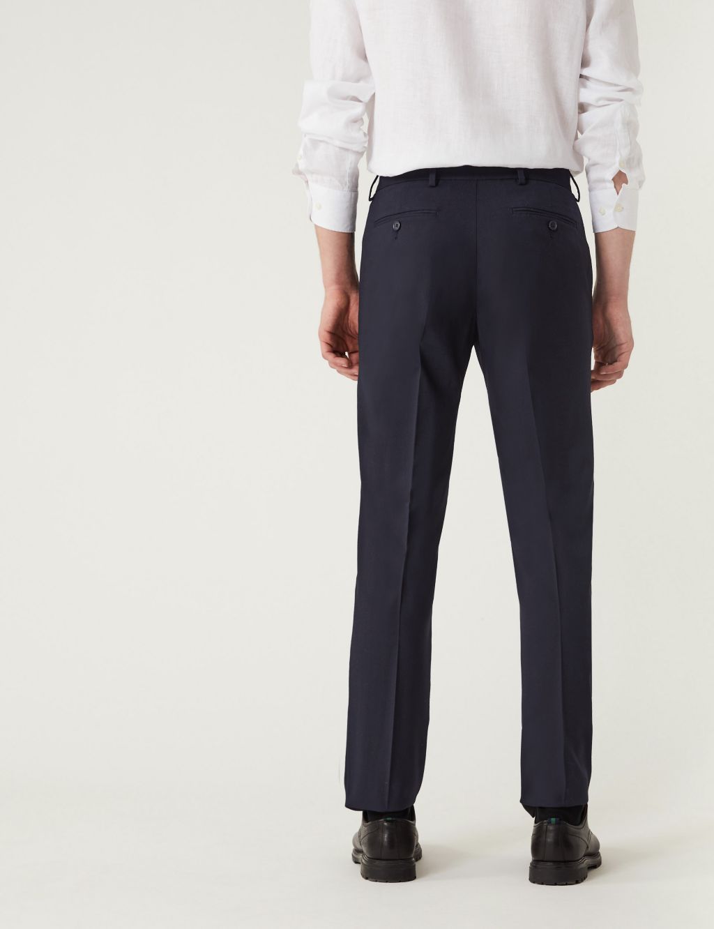 Tailored Fit Flat Front Stretch Trousers image 5