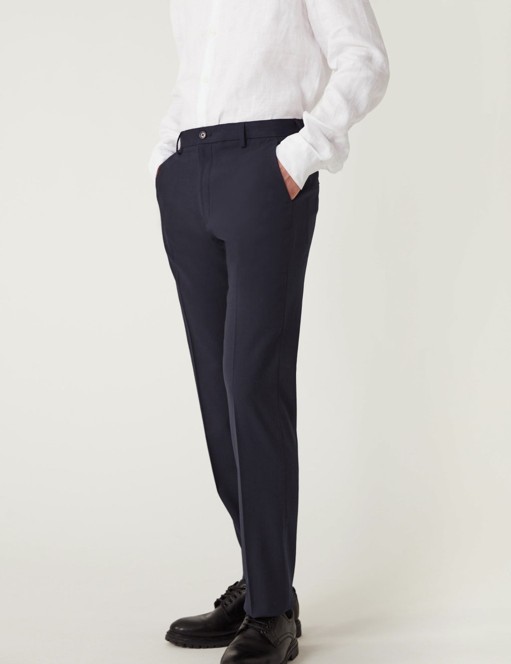 Tailored Fit Flat Front Stretch Trousers image 6