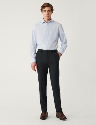 Tailored Fit Flat Front Stretch Trousers