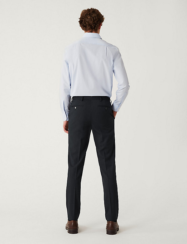 Tailored Fit Flat Front Stretch Trousers - SG