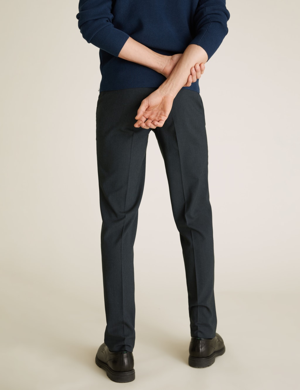 Tailored Fit Flat Front Stretch Trousers image 5