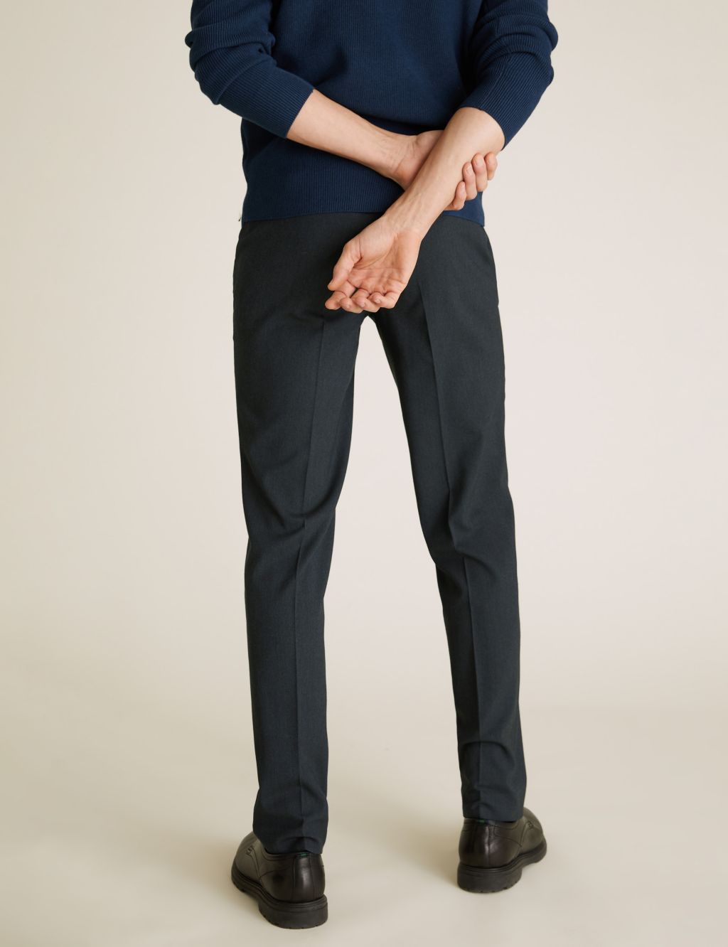 Tailored Fit Flat Front Stretch Trousers image 6