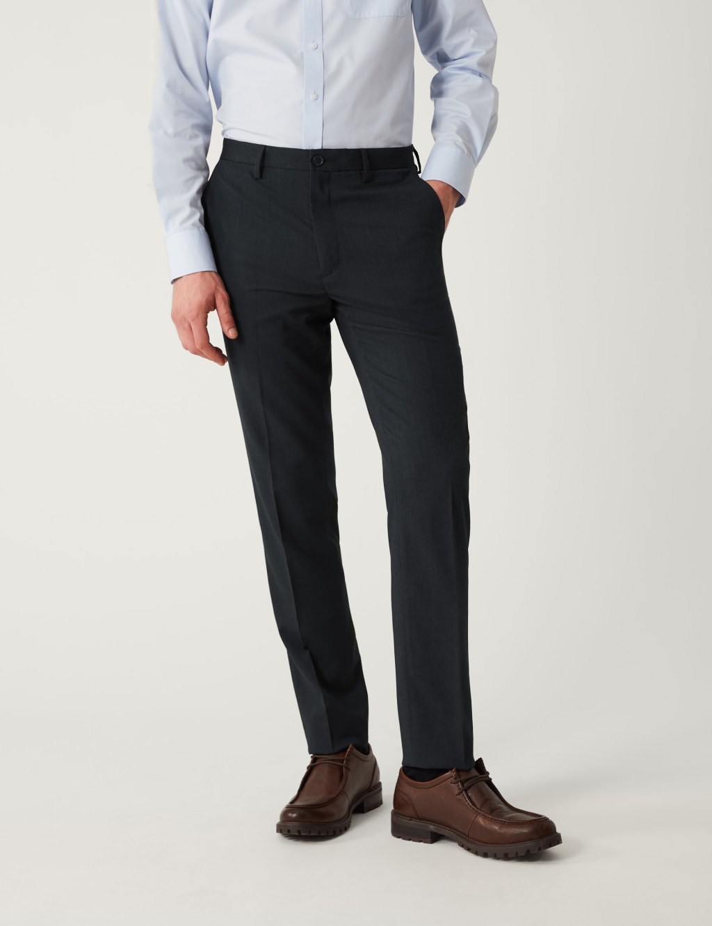 Tailored Fit Flat Front Stretch Trousers image 6