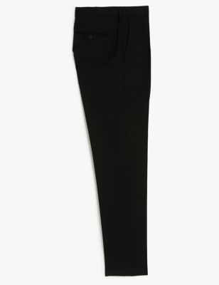 M&S Mens Tailored Fit Flat Front Stretch Trousers