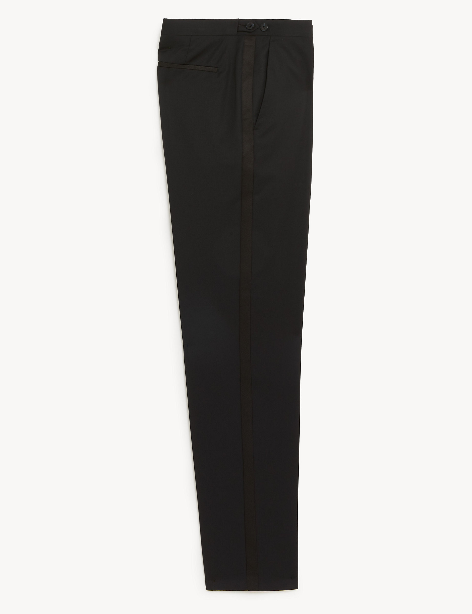 Tailored Fit Wool Blend Trousers