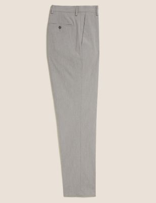 M&S Mens Regular Fit Puppytooth Flat Front Trousers