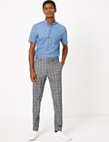 Skinny Fit Checked Stretch Trousers