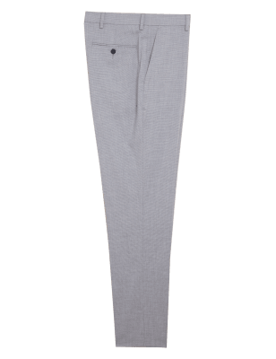 

Mens M&S Collection Slim Fit Flat Front Stretch Trousers - Grey, Grey