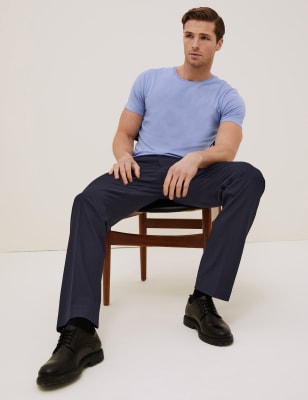 

Mens Autograph Regular Fit 360 Flex Elasticated Trouser - Navy, Navy