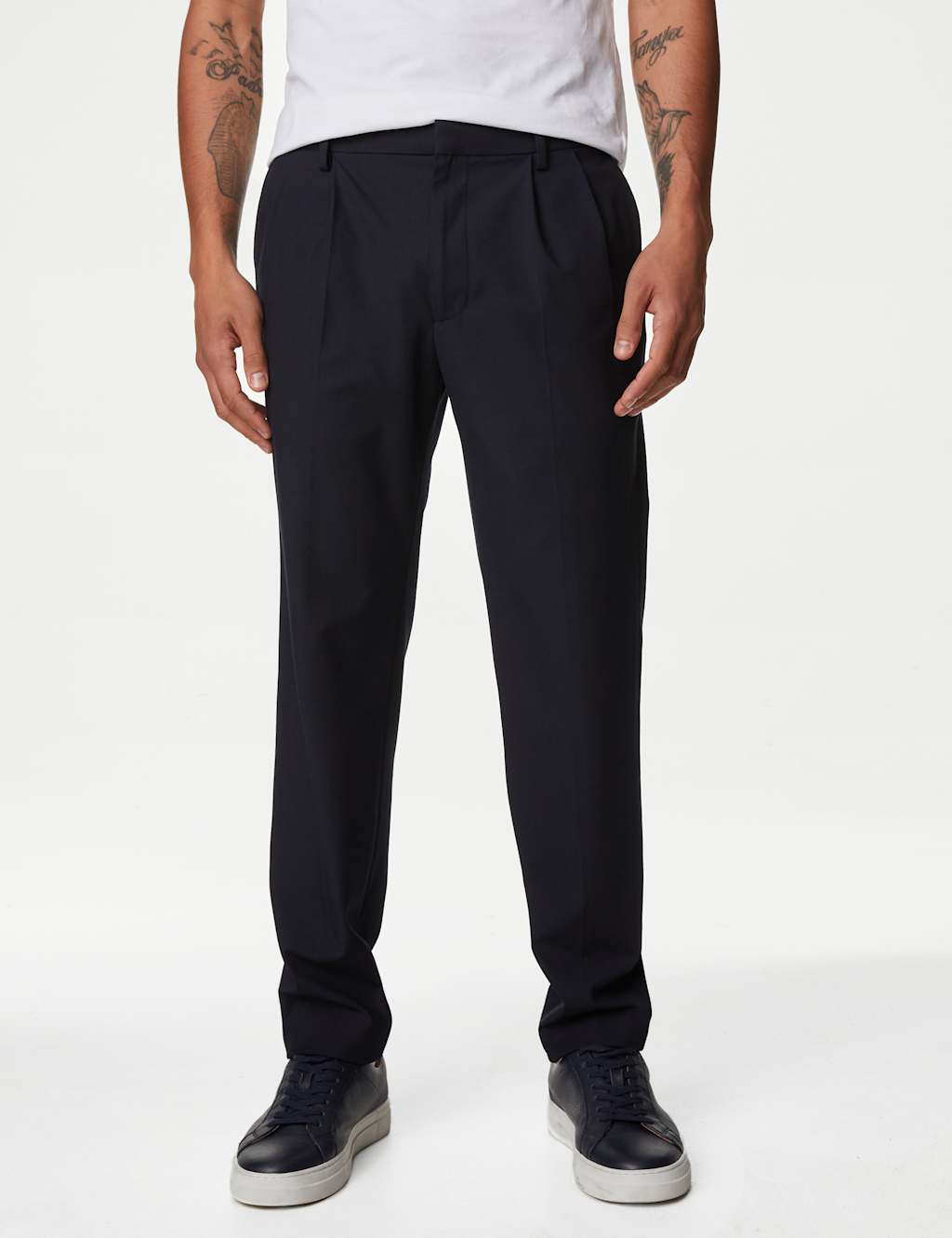 Twin Pleat Stretch Trousers image 1