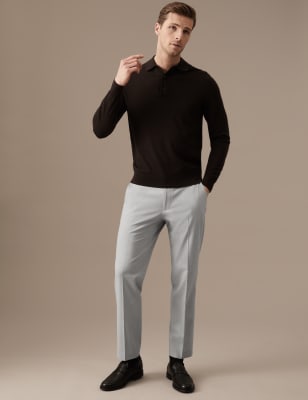 

Mens Autograph Textured 360 Flex Trousers - Light Grey, Light Grey