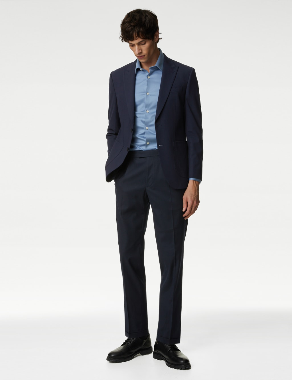 Navy blue on sale pants outfit male